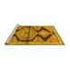 Sideview of Machine Washable Persian Yellow Traditional Rug, wshtr4390yw