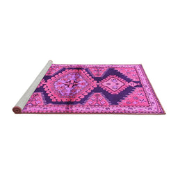 Sideview of Machine Washable Persian Pink Traditional Rug, wshtr4390pnk