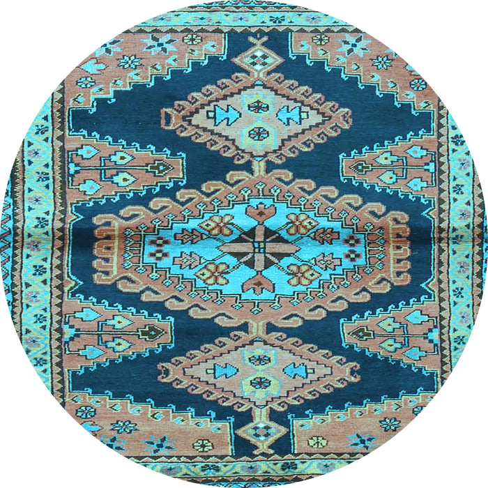 Round Persian Light Blue Traditional Rug, tr4390lblu