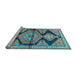 Sideview of Machine Washable Persian Light Blue Traditional Rug, wshtr4390lblu