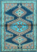 Machine Washable Persian Light Blue Traditional Rug, wshtr4390lblu