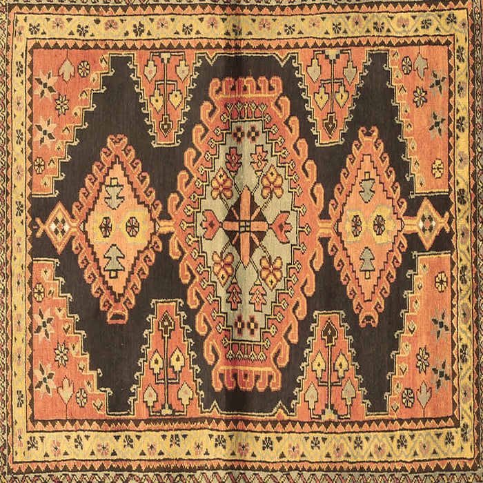 Square Persian Brown Traditional Rug, tr4390brn