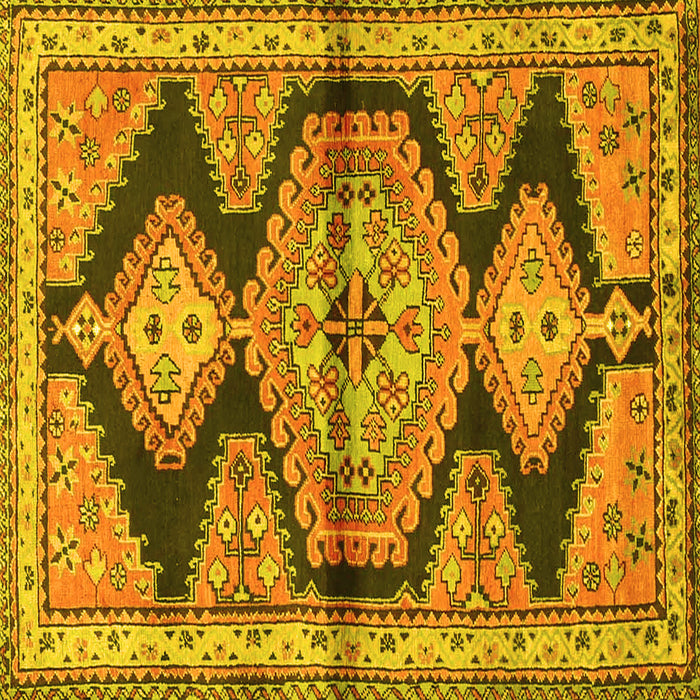 Square Persian Yellow Traditional Rug, tr4390yw