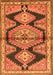 Serging Thickness of Machine Washable Persian Orange Traditional Area Rugs, wshtr4390org