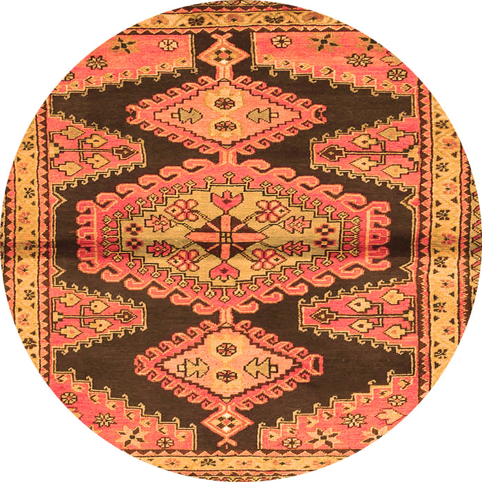 Square Persian Orange Traditional Rug, tr4390org