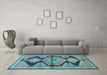 Machine Washable Persian Light Blue Traditional Rug in a Living Room, wshtr4390lblu