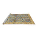 Sideview of Machine Washable Traditional Dark Almond Brown Rug, wshtr4391