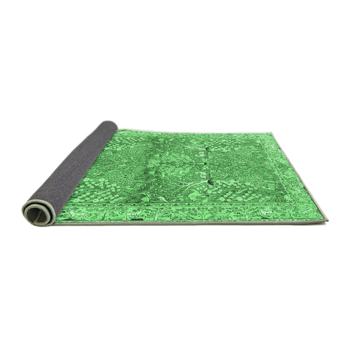 Sideview of Animal Emerald Green Traditional Rug, tr4391emgrn