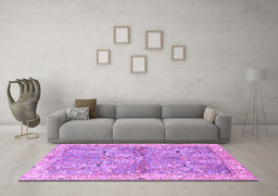 Machine Washable Animal Purple Traditional Area Rugs in a Living Room, wshtr4391pur