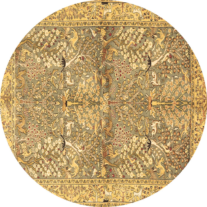 Round Animal Brown Traditional Rug, tr4391brn