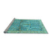 Sideview of Machine Washable Animal Light Blue Traditional Rug, wshtr4391lblu