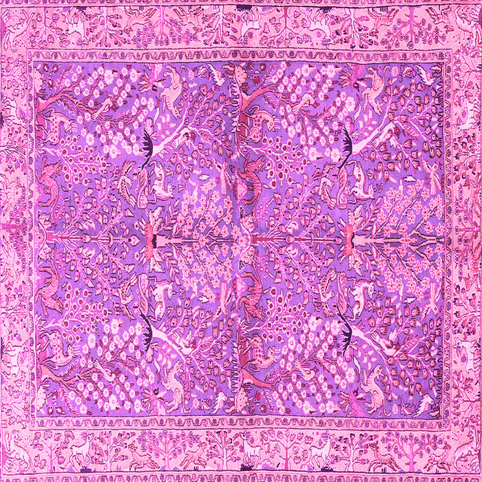 Square Machine Washable Animal Pink Traditional Rug, wshtr4391pnk