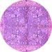 Round Animal Purple Traditional Rug, tr4391pur