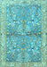 Animal Light Blue Traditional Rug, tr4391lblu