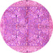 Round Animal Pink Traditional Rug, tr4391pnk