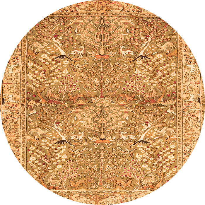 Machine Washable Animal Orange Traditional Area Rugs, wshtr4391org