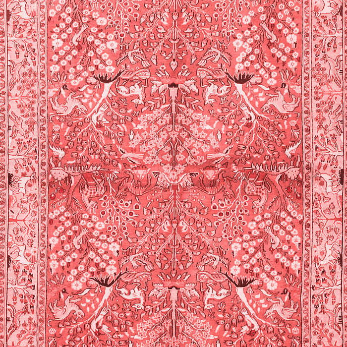 Machine Washable Animal Red Traditional Rug, wshtr4391red