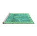 Sideview of Machine Washable Animal Turquoise Traditional Area Rugs, wshtr4391turq