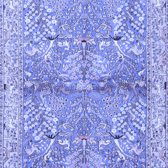 Machine Washable Animal Blue Traditional Rug, wshtr4391blu