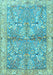 Machine Washable Animal Light Blue Traditional Rug, wshtr4391lblu