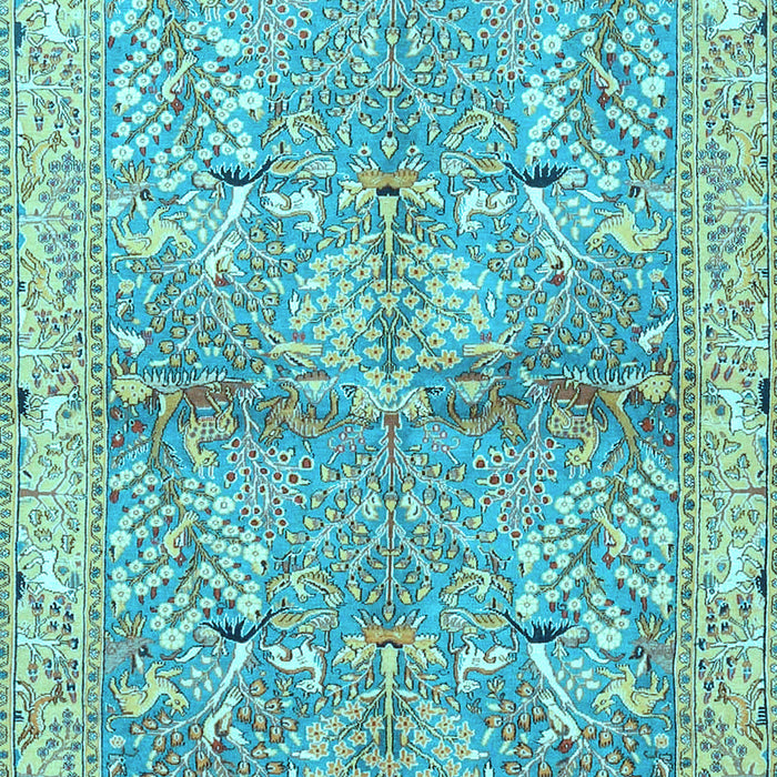 Machine Washable Animal Light Blue Traditional Rug, wshtr4391lblu