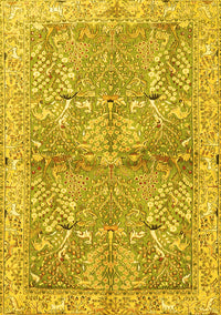 Animal Yellow Traditional Rug, tr4391yw