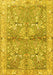 Animal Yellow Traditional Rug, tr4391yw