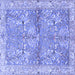 Square Machine Washable Animal Blue Traditional Rug, wshtr4391blu