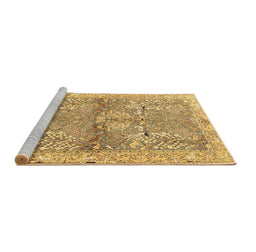 Sideview of Machine Washable Animal Brown Traditional Rug, wshtr4391brn