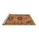 Sideview of Machine Washable Persian Brown Traditional Rug, wshtr4392brn