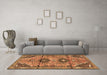 Machine Washable Persian Brown Traditional Rug in a Living Room,, wshtr4392brn