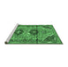 Sideview of Machine Washable Persian Emerald Green Traditional Area Rugs, wshtr4392emgrn