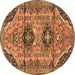 Round Persian Brown Traditional Rug, tr4392brn