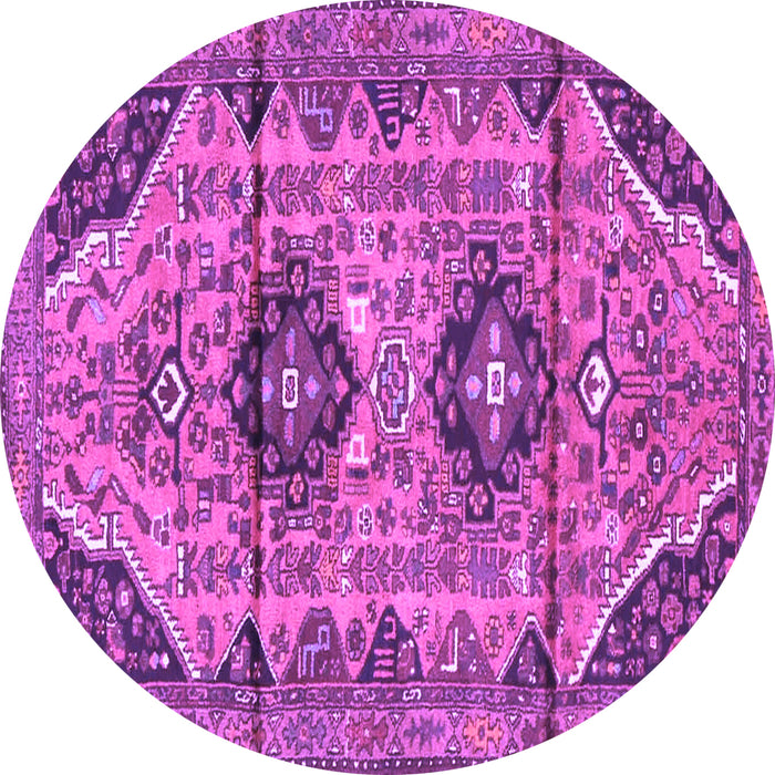 Round Persian Purple Traditional Rug, tr4392pur