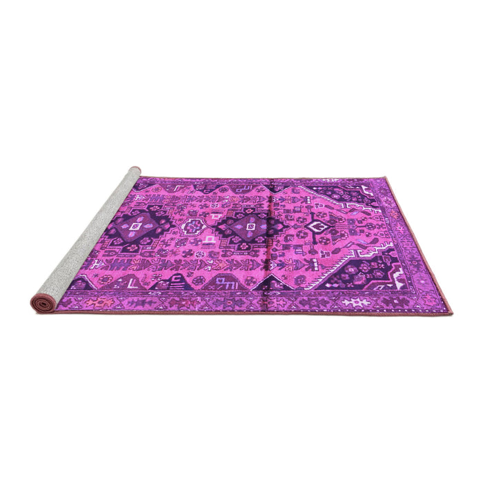 Sideview of Machine Washable Persian Purple Traditional Area Rugs, wshtr4392pur