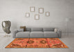 Machine Washable Persian Orange Traditional Area Rugs in a Living Room, wshtr4392org