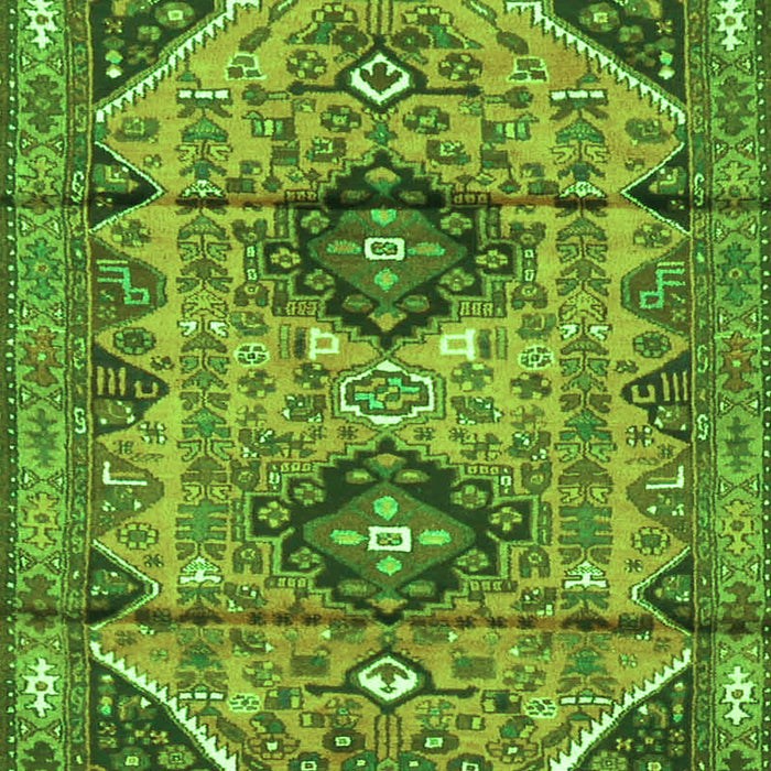 Serging Thickness of Machine Washable Persian Green Traditional Area Rugs, wshtr4392grn