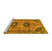 Sideview of Machine Washable Persian Yellow Traditional Rug, wshtr4392yw