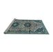 Sideview of Machine Washable Persian Light Blue Traditional Rug, wshtr4392lblu