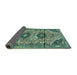Sideview of Persian Turquoise Traditional Rug, tr4392turq
