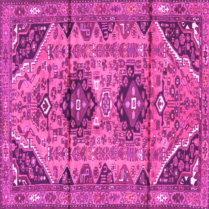 Square Machine Washable Persian Pink Traditional Rug, wshtr4392pnk