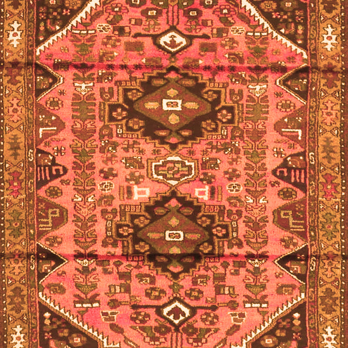 Serging Thickness of Machine Washable Persian Orange Traditional Area Rugs, wshtr4392org