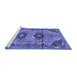 Sideview of Machine Washable Persian Blue Traditional Rug, wshtr4392blu