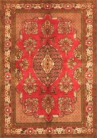 Medallion Orange Traditional Rug, tr4393org