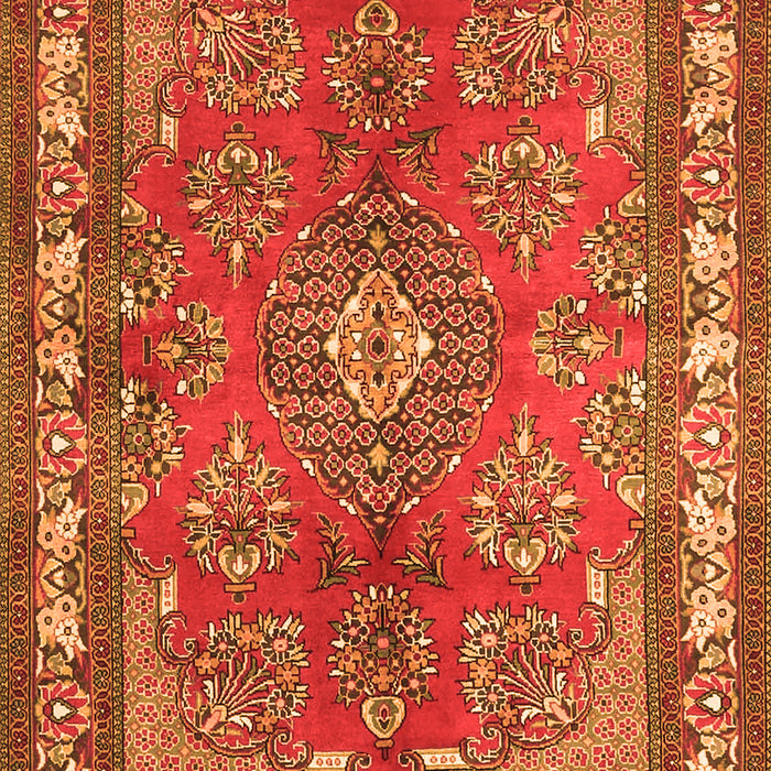 Medallion Orange Traditional Rug, tr4393org