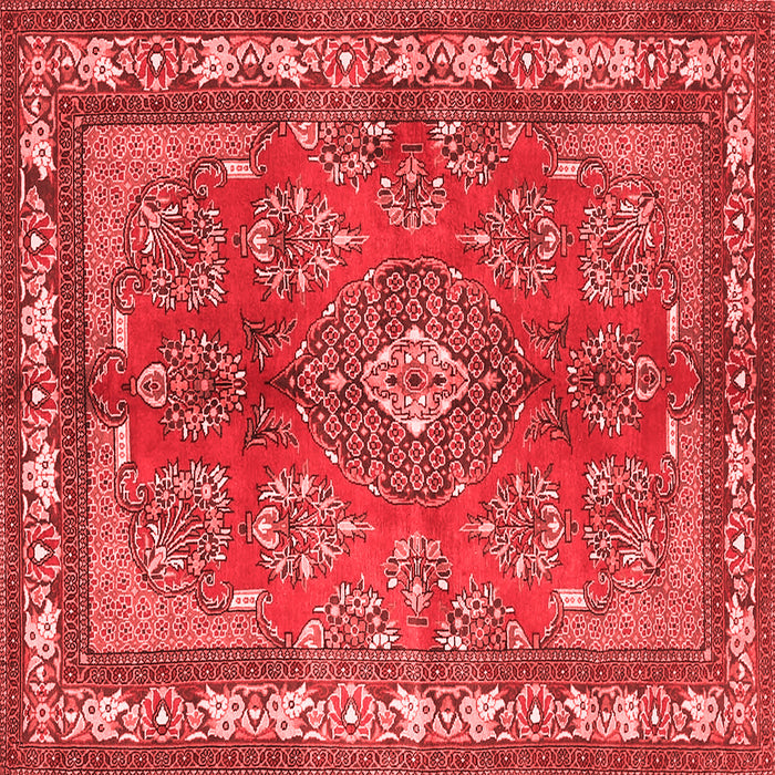 Machine Washable Medallion Red Traditional Rug, wshtr4393red