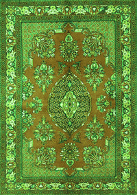 Medallion Green Traditional Rug, tr4393grn