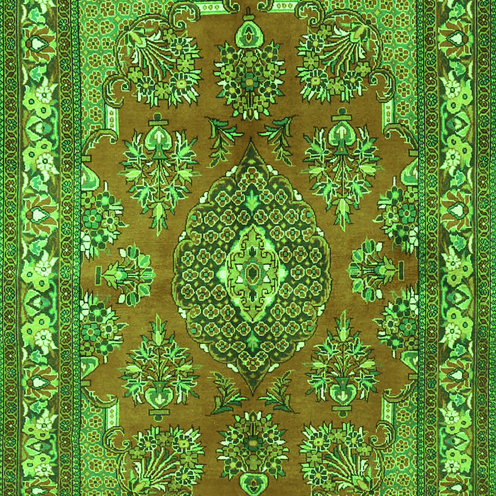 Medallion Green Traditional Rug, tr4393grn