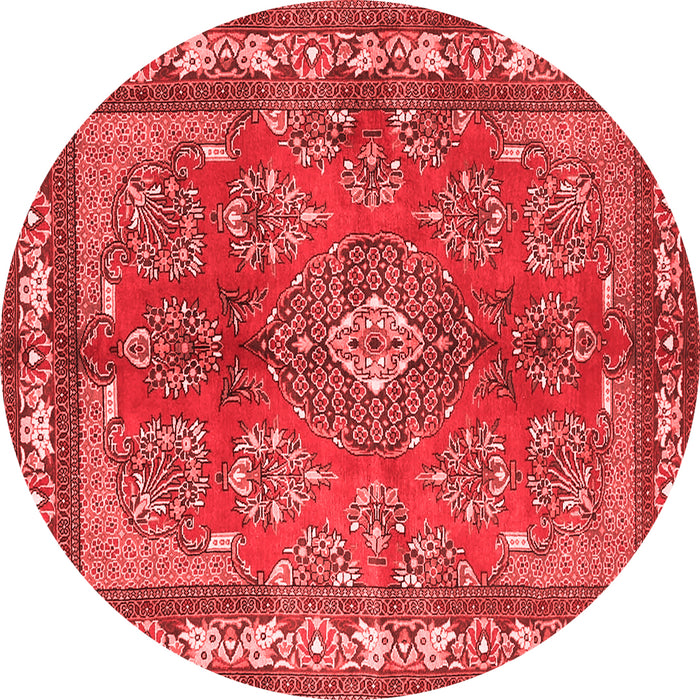 Machine Washable Medallion Red Traditional Rug, wshtr4393red