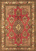 Machine Washable Medallion Brown Traditional Rug, wshtr4393brn